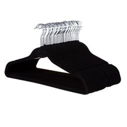 50 Cabides Veludo Slim Preto Begônia - 2