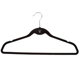 50 Cabides Veludo Slim Finos Antideslizantes Preto Begônia - 3