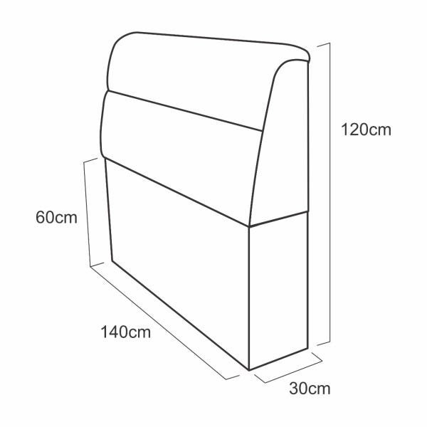 CABECEIRA BAU IMPERADOR CASAL 1,40 SUEDE CINZA - 4