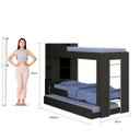 Ver imagem 7 de Beliche Cama Aux C/ 3 Colchões Ditália Treliche CM-15 Preto