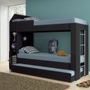 Ver imagem 1 de Beliche Cama Aux C/ 3 Colchões Ditália Treliche CM-15 Preto