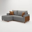 Ver imagem 2 de Sofá com Chaise 4 Lugares 238cm em Linho Cinza Milão
