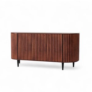 Buffet Astolfo 3 Portas Castanho com Preto 166cm - 76686