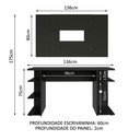 Ver imagem 3 de Mesa para Computador Gamer Madesa 9409 e Painel para Tv até 58 Polegadas - Preto
