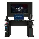Ver imagem 4 de Mesa para Computador Gamer Madesa 9409 e Painel para Tv até 58 Polegadas - Preto