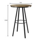 Ver imagem 1 de Mesa Bistro Redonda 70 Cm Estrutura Aço Carbono Base Preta Boston Nozes
