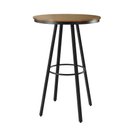 Ver imagem 3 de Mesa Bistro Redonda 70 Cm Estrutura Aço Carbono Base Preta Boston Nozes