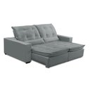 Ver imagem 1 de Sofa Retratil Reclinavel 2 Lugares 1,80m Atlantis Veludo Cinza Claro Lansofbr Lansof Brasil