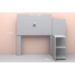Cabeceira Box Para Cama Solteiro Com Mesa Cabeceira Acapulco:Branco - 4