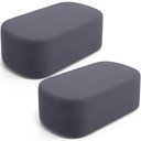 Ver imagem 1 de Kit 02 Puffs Decorativos Orgânicos para Living Quarto 100cm Doha W01 Suede Cinza - Lyam Decor