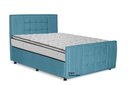 Ver imagem 1 de Cama com Cabeceira Queen Size Estofada Uvaia 160cm Suede: Azul Turquesa