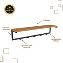 Ver imagem 3 de Cabideiro Industrial de Parede com Prateleira e Ganchos Canela/preto Fosco