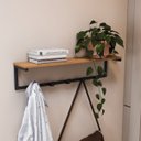 Ver imagem 6 de Cabideiro Industrial de Parede com Prateleira e Ganchos Canela/preto Fosco