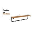 Ver imagem 2 de Cabideiro Industrial de Parede com Prateleira e Ganchos Canela/preto Fosco