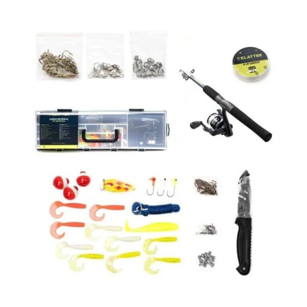 Kit De Pesca Com 90 Acessórios Com Vara De Carretel Klatter - 1