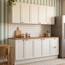 Ver imagem 1 de Cozinha Compacta Modulada 4 Peças 9 Portas 2 Gavetas com Tampo e Pés Reguláveis 200x213x50cm Branco