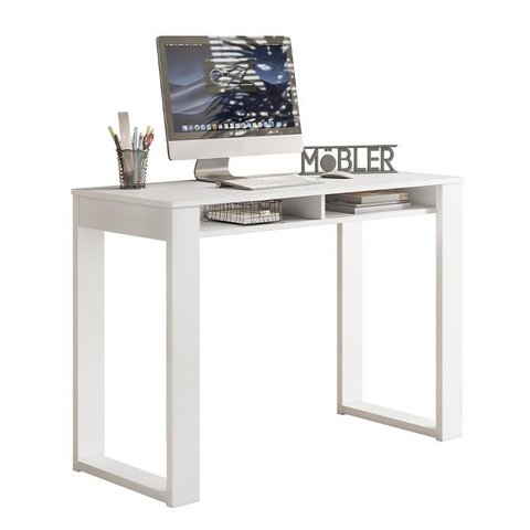 Escrivaninha Office Move com Nichos Branco Fosco