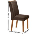 Ver imagem 4 de Conjunto Mesa de Jantar 120cm com 4 Cadeiras Estofadas Multimóveis Crrft-CON045 Madeirado/Off White