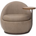 Ver imagem 2 de Kit 02 Poltronas Decorativa Giratória Yumi com Mesa Lateral Direita C06 Couríssimo Bege A-396 - Lyam