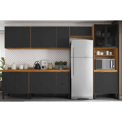 Kit Cozinha Demóbile 6 Peças Firenze C6p128 Avena/grafito