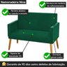 Poltrona 2 Lugares Simples para Sala Decorativa Suede Verde - 5