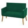 Poltrona 2 Lugares Simples para Sala Decorativa Suede Verde - 2