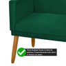 Poltrona 2 Lugares Simples para Sala Decorativa Suede Verde - 4