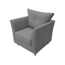Ver imagem 3 de Kit Namoradeira + 2 Poltronas Decorativa Isis Suede Cinza Pés Madeira Ms Decor