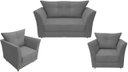 Ver imagem 1 de Kit Namoradeira + 2 Poltronas Decorativa Isis Suede Cinza Pés Madeira Ms Decor