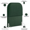Ver imagem 5 de Cabeceira Cama Box 100cm Lanna com Puff Recamier Doha W01 Couríssimo Verde - Lyam Decor