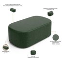 Ver imagem 6 de Cabeceira Cama Box 100cm Lanna com Puff Recamier Doha W01 Couríssimo Verde - Lyam Decor