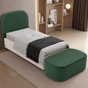 Ver imagem 2 de Cabeceira Cama Box 100cm Lanna com Puff Recamier Doha W01 Couríssimo Verde - Lyam Decor