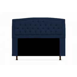 Kit Cabeceira Geovana com Baú Veneza King 195 Cm Suede Azul Marinho - Incasa Decor - 2