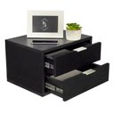 Ver imagem 4 de Mesa de Cabeceira 40cm com Duas Gavetas Preto 100% MDF