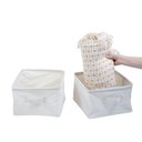 Ver imagem 5 de Kit organizadores dobráveis de linho off white 2 pçs - Oikos