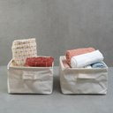 Ver mais imagens de Kit organizadores dobráveis de linho off white 2 pçs - Oikos