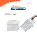 Ver imagem 2 de Kit organizadores dobráveis de linho off white 2 pçs - Oikos