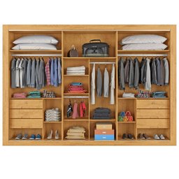 Guarda Roupa 3 Portas Vitória com Espelho 100% Mdf Peroba Off White - Móveis Europa - 5