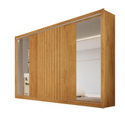 Guarda Roupa 3 Portas Vitória com Espelho 100% Mdf Peroba Off White - Móveis Europa - 4