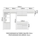 Ver imagem 4 de Armário de Cozinha Completa 350cm Branco Glamy Madesa 01