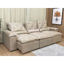 Ver imagem 2 de Sofá 5 Lugares Retrátil e Reclinável 2,70 Metros Alpoim Estofados Bege 201 Athenas