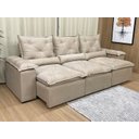 Ver imagem 1 de Sofá 5 Lugares Retrátil e Reclinável 2,70 Metros Alpoim Estofados Bege 201 Athenas