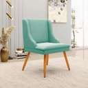 Ver imagem 2 de Kit 5 Cadeiras Decorativas Sala de Jantar Pés Palito de Madeira Firenze PU Nozes/Natural G19 - Gran