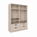 Ver imagem 4 de Armário para Quarto Infantil 4 Portas e 4 Gavetas Theo Bege/Areia/Azul Petróleo