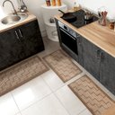 Ver imagem 6 de Kit Tapete Passadeira 2pç Antiderrapante Cozinha Juta Srj Mr