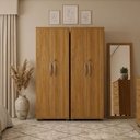 Ver imagem 1 de Kit 2 Armários Multiuso Caio Guarda-Roupa Quarto com Prateleiras e Chave