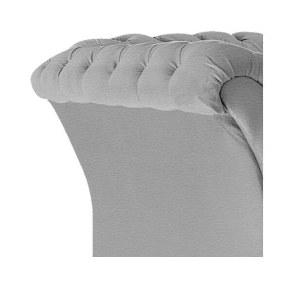 Kit Poltrona e Namoradeira Chesterfield Sofia Corano Cinza - ADJ Decor - 11