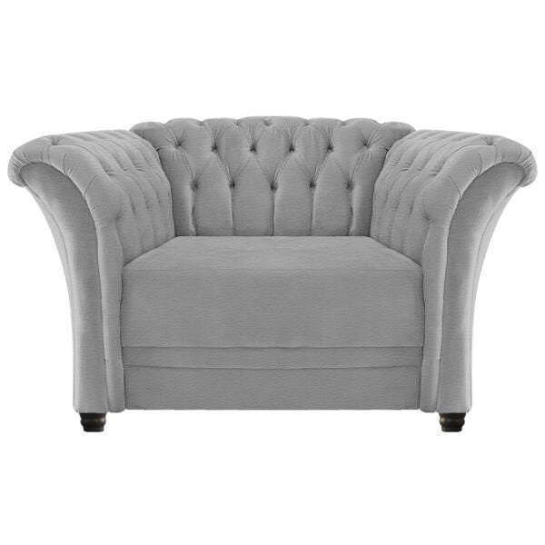 Kit Poltrona e Namoradeira Chesterfield Sofia Corano Cinza - ADJ Decor - 6