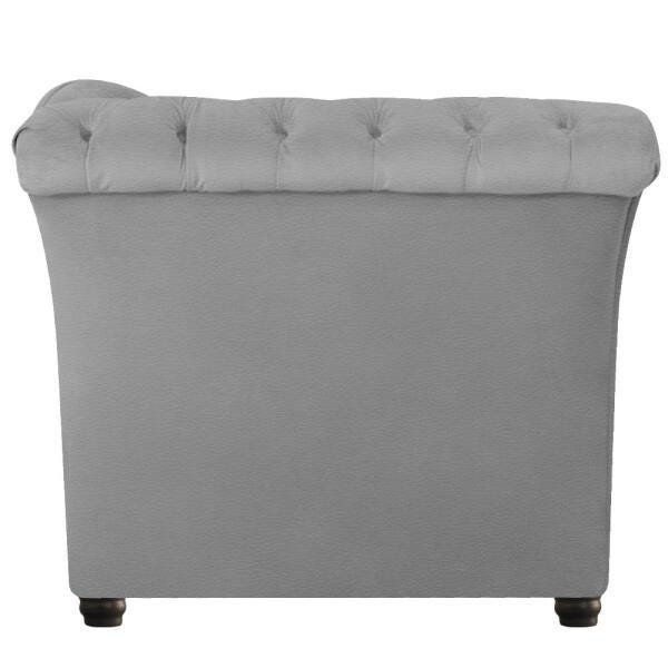 Kit Poltrona e Namoradeira Chesterfield Sofia Corano Cinza - ADJ Decor - 9