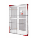 Ver imagem 2 de Porta de Correr Aço Branco 02 Folhas C/postigo e Grade Quadriculada Gold